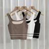 Camisola Corta de Dos Piezas Falsas de Temperamento para Mujer Verano 2025 Nuevo Diseño Sexy Look Adelgazante Top