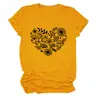 Sitio independiente de Amazon eBay en stock simple casual corazón flor hoja versátil camiseta de mujer moda manga corta