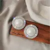 Presilhas de Orelha Exageradas Estilo Coreano, Brincos de Pérola e Strass de Celebridade da Internet, Brincos Versáteis Estilo Hepburn para Mulheres Sem Furos na Orelha