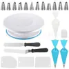 Conjunto de 106 peças prato giratório para bolo conjunto espátula raspador saco de confeitar prato giratório bico de confeitar decoração de bolo ferramenta de confeitaria