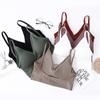 Chaleco grande en forma de U Sling envolvente de pecho sin costuras Espalda sin costuras sin tirantes Almohadilla para el pecho desmontable Sujetador deportivo en forma de U