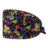 Gorro de trabajo para pediatra con estampado de dibujos animados, gorro quirúrgico de algodón, estampado de enfermera femenina, banda elástica ajustable