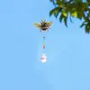Pintura de diamantes 5D de 1 pieza con patrón de abeja de paisaje, manualidades de campanillas de viento DIY, pintura de diamantes acrílica de doble cara