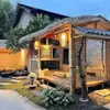 Alojamiento Rural de Moda en Villa de Madera con Techo de Paja, Paisajismo de Patio Rural, Sala de Té y Madera Resistente a la Corrosión al Aire Libre para Turismo Agrícola