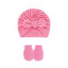 Fuente transfronteriza gorro fetal para bebé guantes antiarañazos juego de 2 piezas gorro pullover para bebé gorro indio gorro de orejas de conejo comercio exterior europeo y americano