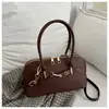 Bolsa de Ombro Transversal Grande Capacidade Cor Sólida Simples e Elegante Estilo Novo Outono Inicial 2025 Commuter Retrô Feminina