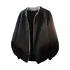 Cárdigan de Punto para Hombre Otoño Invierno 2026 Chaqueta con Cuello Alto Bloque de Color Simple Versátil Suéter Abrigo Falso de Dos Piezas