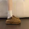 Sapatos femininos Birkenstock estilo plataforma para uso externo, novidade primavera 2026, tamancos vintage sem cadarço com plataforma, bico fechado