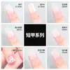 Junyi Adesivos para Extensão de Unhas de Manicure Ultrafinos Sem Gravação e Modelagem Estilo Curto Quadrado Adesivos de Unha Desgastáveis Venda por Atacado