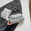 Estilo Popular de Este Año Bolso Pequeño Plegado para Mujer 2025 Nueva Moda de Verano Bolso Cruzado de Hombro con Cadena Bolso Cuadrado Pequeño