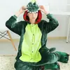 Pijama Enterizo de Dinosaurio de Dibujos Animados Lindo Perro Amarillo Grande para Otoño e Invierno para Chicos y Chicos para Parejas de Perros Ropa de Casa Franela