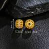 Prateado com Ouro 24K em Prata S925, Contas Vazadas de Flor de Lótus com Diamantes, Acessórios para Joias DIY, Pulseira, Pequenas Contas Espaçadoras, Componentes de Prata Pura