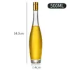 Garrafa de Vidro Transparente para Óleo 375ml 500ml Óleo de Camélia Óleo de Noz Garrafa de Vidro Vazia Garrafa Dosadora de Óleo Comestível Misturado