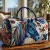 2026 Nova Série Animal Cavalo Transfronteiriça Bolsa de Viagem Acolchoada Portátil para Curta Distância Bolsa Multifuncional para Esportes Fitness