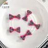 Disponible en stock: Bolsa de tela escocesa de 5 puntos con lazo, material para manualidades, accesorios para el cabello, accesorios de decoración de juguetes, pajarita, ropa, accesorios florales.