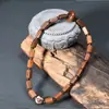 Palo de Rosa Negro DIY Cubo de Azúcar Retro Anillo Corredizo de Dos Anillos Loto Bodhi Pulsera Retro para Hombres y Mujeres