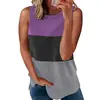 Moda Feminina Europeia e Americana Verão 2026 Amazon Comércio Exterior Colete Pulôver Sem Mangas Estampado com Design Color Block, Adequado para Roupa Externa