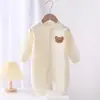 Ropa de bebé primavera y otoño ropa interior de algodón puro mameluco para recién nacido niño y niña mameluco de una pieza pijama de invierno manga larga
