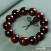 Colección de Sándalo Rojo de Hoja Pequeña y Cuerno de Rinoceronte, Material Viejo, Rojo Sangre, Alta Densidad, Pulsera de Cuentas de Buda que se Hundan en el Agua, Joyería Coleccionable Unisex