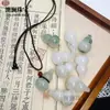Acessórios de Pingente de Jade Gourd Fulu Natural de Tianshan, Xinjiang Cor Esmeralda Acessórios de Colar Pingente Presente