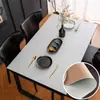 Toalha de Mesa de Couro Cor Sólida Dupla Face Impermeável e à Prova de Óleo Sem Lavagem Retangular Doméstica Toalha de Mesa para Mesa de Centro Tapete de Couro PU
