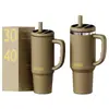 Copo de carro transfronteiriço de 40 oz, aço inoxidável 304, grande capacidade, alto valor estético, copo de gelo de carro portátil, copo térmico, personalizável