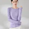 Camiseta de Manga Larga con Cuello Redondo para Mujer Cleanfit, Camisa Base Drapeada Ajustada de Lyocell Lana Acetato, Otoño 2026