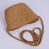 Bolsa tejida hecha a mano DIY modelo nuevo 2025 bolsa de paja para niños bolsa pequeña cruzada de verano bolsa de playa
