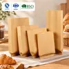 Sacolas personalizadas descartáveis para viagem para produtos de panificação transfronteiriços, apresentando fundo pontudo, revestimento resistente a óleo e material de papel kraft