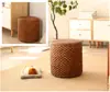 Taburete de Maquillaje de Madera Maciza Estilo Chino de Ratán, Taburete Bajo para Uso Doméstico, Asiento para Sala de Estar, Taburete para Sala de Té, Cojín Redondo para Sentarse, Taburete para Instrumento Guzheng