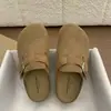Zapatillas Boken para mujer, nuevo estilo primavera/verano 2026, de exterior con punta abierta, zapatillas frescas de otoño, zapatos estilo francés con suela gruesa Birkenstock