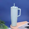 Taza de Acero Inoxidable de Doble Capa con Asa de Gran Capacidad para Coche, Taza Portátil con Popote, Fabricante, Venta al por Mayor, Producto Nuevo, Vaso de Agua, Portátil para Montar en Coche