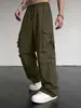 Pantalones cargo tipo paracaídas funcionales de estilo americano para hombre, otoño, holgados, pierna ancha, rectos, de secado rápido, casual, largos, modernos y transpirables
