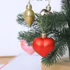 2024 novo pingente de Natal em forma de coração com cor de galvanoplastia transfronteiriça 5cm 12pcs bola de Natal