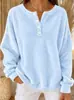 Sudadera con capucha de forro polar informal holgada, top casual de manga larga con botones y cuello Henley para mujer, transfronterizo europeo y americano, 2026