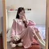 Bata de manga larga para mujer, por encima de la rodilla, pijama estilo ins para mujer, primavera y otoño, ropa de casa estilo princesa con cuello de muñeca palacio de hadas para mujer