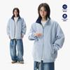 Jaqueta com Lapela de Cor Contrastante Cleanfit para Homens e Mulheres Outono Retrô Americano Sem Capuz Uniforme de Baseball Jaqueta Casual para Casal
