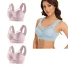 Chaleco de encaje sin aros de acero de talla grande, ropa interior con cierre lateral fino, sujetador ajustable fruncido con leche, venta directa de fábrica transfronteriza