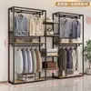 Estante de exhibición para tienda de ropa perchero de pie de doble capa perchero para abrigos perchero para ropa estante de almacenamiento estante de exhibición para ropa de hombre y mujer