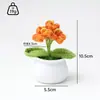 Bonecas de Plantas de Natal em Vasos de Crochê, Girassóis Feitos à Mão com Lã, Rosas Suculentas, Flores Artificiais em Estoque