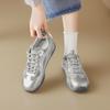 Zapatillas Deportivas Casuales Planas Blancas Retro de Entrenamiento Aleman Color Plata Augusden para Mujer 2026 Nuevo Verano Suela Gruesa