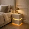 Mesita de noche Inteligente Minimalista Italiano Gabinete de Noche para Dormitorio Armario de Noche para Hotel Apartamento Moderno Simple Multifuncional Armario de Almacenamiento de Noche
