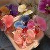 Didy No Tiene Miedo del Mismo Pasador Verde de Phalaenopsis Flor Lateral Flor Artificial Tocado Accesorios para el Cabello de Viaje a la Costa