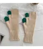 Guantes Coreanos con Pantalla Táctil para Mujer en Liquidación, Estilo Japonés, Guantes de Punto Cálidos de Color Sólido para Invierno, Guantes de Moda Estilo Pareja
