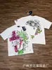 Nueva Camiseta de Manga Corta Hells 2026 Lavada Vintage Desgastada Estampado Completo Graffiti Marca de Moda Estilo Verano Unisex