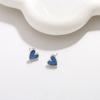Pendientes de amor azul Klein, pendientes de plata de ley 925, pendientes de viajero de moda, pendientes de nicho de alta gama, temperamento femenino de verano