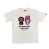 Camiseta de Manga Corta de Verano Hellokitty25 Estilo Nuevo Estampado de Letras Milo Corte Holgado para Hombres y Mujeres Parejas