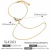 Pulseira de Aço Inoxidável Cruzada Fashionável Tendência Estilo Ins Corrente para Dorso da Mão Cravejada com Zircônia Banhada a Ouro 18K Real À Prova d'Água Resistente à Descoloração Joia para Mão