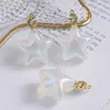 Pulseira com Pingente Estrela de Cinco Pontas Nuvem Banho de Ouro Real Beleza de Gelo Chaveiro Corrente para Celular Material de Acessórios DIY Atacado