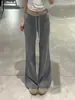 Pantalones casuales rectos negros para mujer, otoño e invierno, estilo nuevo con forro polar, de cintura alta, adelgazantes, de corte holgado, pantalones deportivos de pierna ancha estilo americano